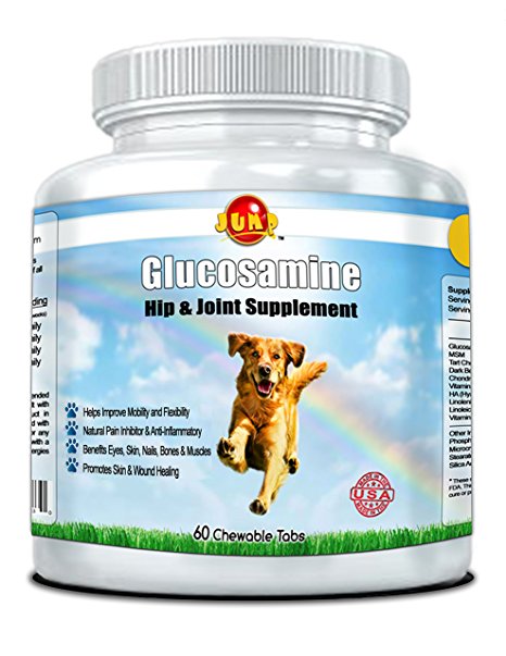 Glucosamine for Dogs and Cats - Joint and Hip Support Supplement with Chondroitin, MSM for Pets - Mobility Boosting Pain Relief Formula- Reduces Arthritis and Inflammation - 60 Chewables