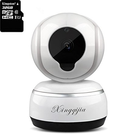 Indoor 720P Day/Night IP Security Camera,Built with 32GB Memory Card,Pan Tilt with 2 Way Audio&Night Vision