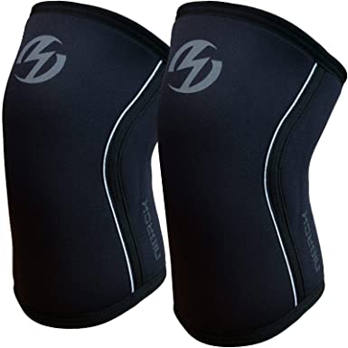 Knee Sleeves (1 Pair), 7mm Neoprene Compression Knee Braces, Great Support for Cross Training, Weightlifting, Powerlifting, Squats, Basketball and More