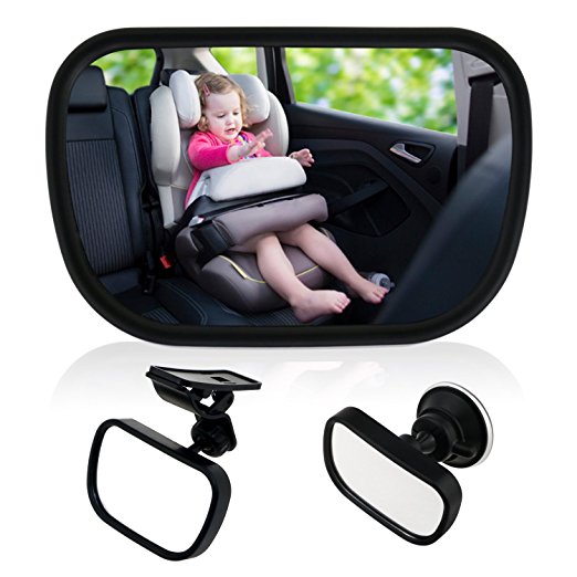 TedGem Baby Car Mirror,Baby Car Mirror Baby Safety Mirror Car Adjustable Back Seat Rear View Mirror with Sucktion Cup