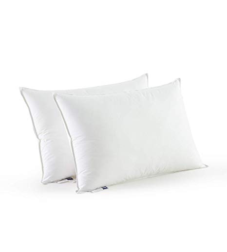 drtoor Sleeping Pillow Natural Material 100% Cotton Cover Polyester Filling Soft Comfortable Anti-Dust Wrinkle Resistance Bedding Pillow 2Pcs-Pack White …