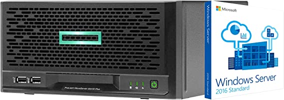 HP MicroServer Gen10 Plus Tower Server for Business, Intel Xeon E-2224 3.4GHz, 32GB RAM, 8TB Storage, RAID, Windows Server 2016