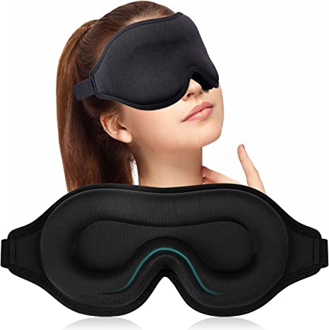 Luxury Sleep Mask for Men Women, 100% Block Out Light Sleeping Eye Mask 3D Contoured Zero Eye Pressure Eyeshade Night Blindfold with Adjustable Strap, Breathable & Soft Eye Shade Cover
