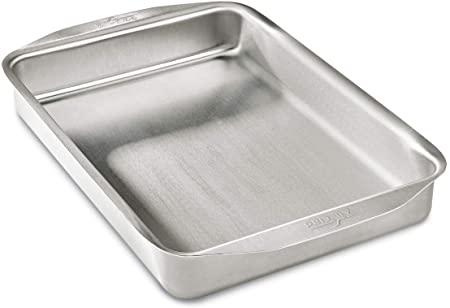All-Clad 9004 9000 D3 Ovenware 9x13 Inch Baking Pan, Stainless Steel, 9 by 13-Inch