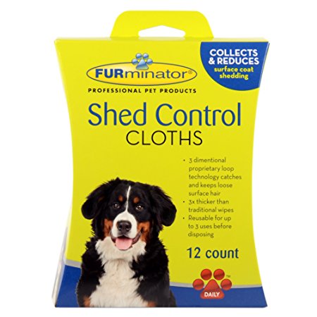 FURminator Dog Shed Control Cloths, 12-Count