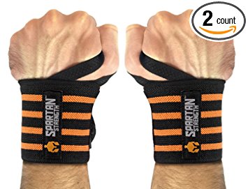 Wrist Wraps by Sparthos - 21 inches(!) long - For Crossfit, Gym, Powerlifting, Weightlifting, Bodybuilding - Heavy Duty - For Men & Women - Improves Hand Strength & Supports Wrists