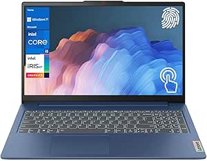 Lenovo IdeaPad 3 15.6 Daily Laptop, 15.6" FHD 1920 * 1080 Touchscreen, Intel Core i5-1235U, Intel Iris Xe Graphics, 16GB RAM, 1TB SSD, Wi-Fi 6, Fingerprint Reader, Backlit KB, Windows 11 Home, Blue