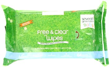 Seventh Generation Thick and soft Free and Clear Baby Wipes Refill Pack 768 Count