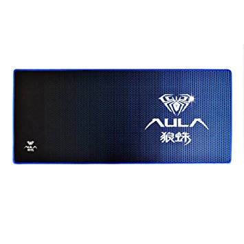 AULA Extended Non-slip Rubber Base Textured Weave Gaming Keyboard and Mouse Pad, Blue, XXX Large, 27.6x12x0.12 inches