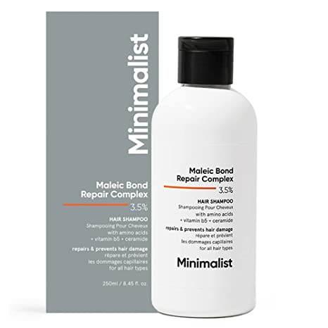 Minimalist Maleic Bond Repair Complex 3.5% Hair Shampoo with Ceramide, Coconut oil & Betaine | For Damaged & Frizzy Hair | For Women & Men | 250 ml