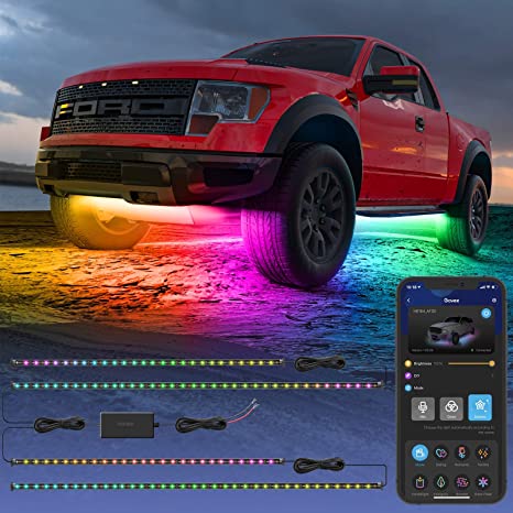 Govee Exterior Car LED Lights, RGBIC Underglow Car Lights with App and Remote Control, 16 Million Colors, Music Mode, DIY Mode, 10 Scene Modes for SUVs, Trucks