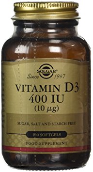 Solgar 10 mcg Vitamin D3 Softgels - Pack of 100