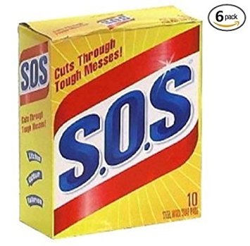 S.O.S 98014 Steel Wool Soap Pad, 10 Count (Pack of 6)