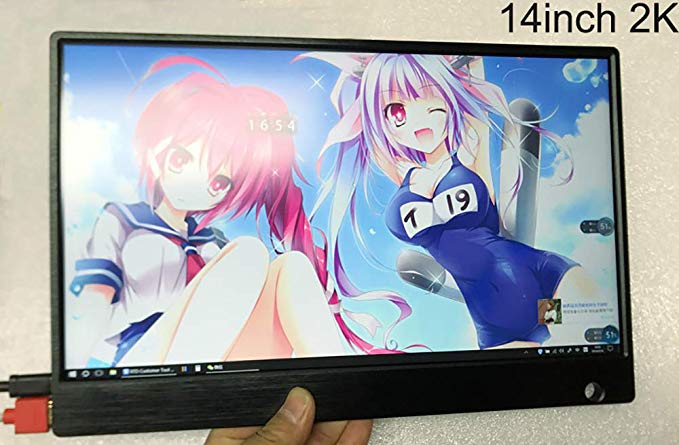 2K 14inch Portable Monitor Ultrathin 8mm Thickness IPS Screen for PS3 Xbox 2560x1440 Gift for Christmas