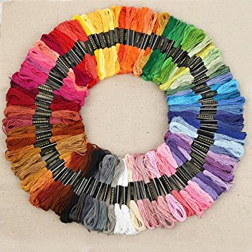 Brand New 100 x Mix Colors Cross Stitch Cotton Sewing Skeins Embroidery Thread Floss Kit