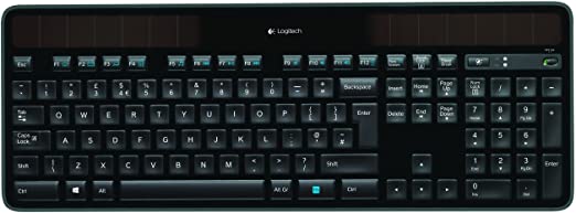 Logitech K750 Wireless Solar Keyboard for Windows, 2.4GHz Wireless with USB Unifying Receiver, Ultra-Thin, Compatible with PC, Laptop, QWERTY UK English Layout - Black