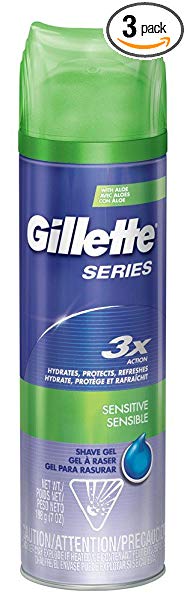 Gillette Series 3X Shave Gel Sensitive 7 Ounce (207ml) (3 Pack)