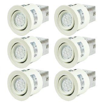 SGL 3-Inch LED Recessed Lighting Kit with GU10 Dimmable 6W LED Bulbs, 2700K Warm White (Pack of 6)