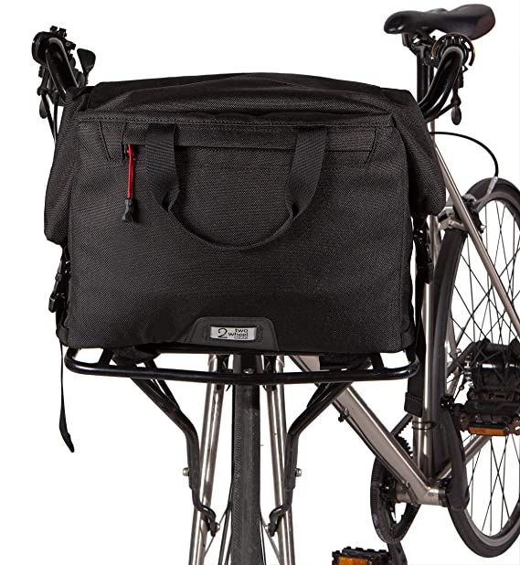 Two Wheel Gear 4 in 1 Dayliner Roll Top Bike Box Bag - Water Resistant Messenger Bag, Handlebar Bag, Rear Rack Bag, and Front Rack Bag in One, 20L
