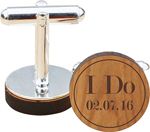 Personalized Wedding Cufflinks for Groom, Choose From 12 Wood Types - CF22
