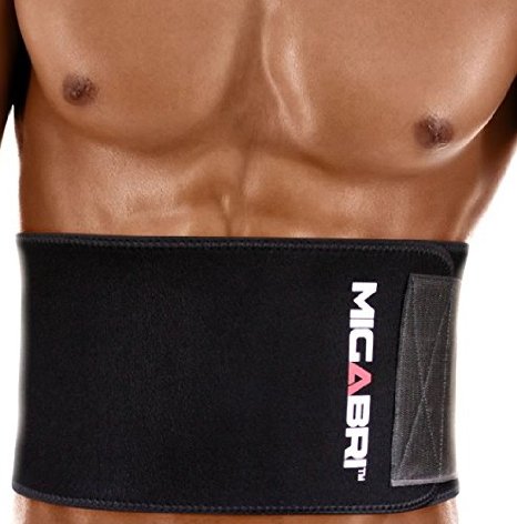 MIGABRI Waist Trimmer XT20 - Professional Adjustable Waist Slimming Belt with New QuickSweat Technology and Extra Large Velcro Strap Accelerates Weight Loss and Ab Toning with Lower Back & Lumbar Support For Men & Women - INCLUDES FREE Waist Trimming Guide - Money Back Guarantee