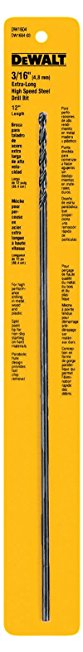 DEWALT DW1604 3/16-Inch by 12-Inch Extra Long Black Oxide Drill Bit