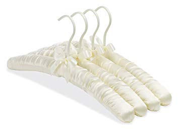 Whitmor Satin Padded Hangers Bone Set of 4