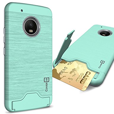 Moto G5 Plus Case, Moto G Plus 5th Generation Case, Moto X 2017 Case, CoverON [SecureCard Series] Hybrid Cover with Card Slot and Kickstand for Motorola Moto X (2017 Version) / G5 Plus Mint Teal