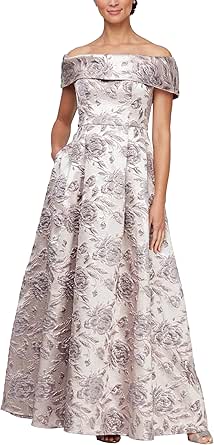 Alex Evenings Women's Formal Long Ballgown, Mother of The Bride Dress with Pockets