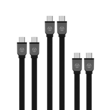 TROND AC8 Premium Micro USB to USB Cable Kit 6-Pack 1ft2 33ft2 66ft2 Data Sync and Quick Charging Flat Cable