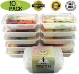 Gloue Environmental Friendly Food Containers - Freezer Friendly Dishwasher Safe Microwave Safe Stackable Reusable- Perfect Meal Prep Containers 28oz - Set of 10