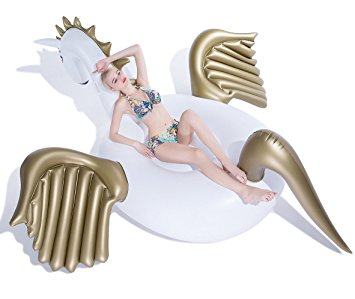 Jasonwell®Giant Inflatable Pegasus Pool Float, Inflatable Float Toy with Rapid Valves