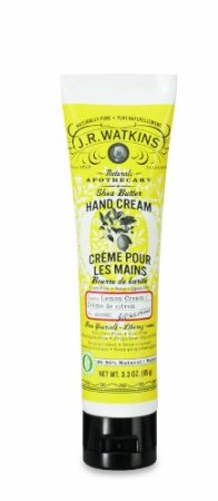 J.R. Watkins Natural Hand Cream, Lemon Cream, 3.3 Ounce