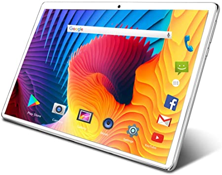 Tablet 10.1 inch Android Tablet with 32GB Storage, 3G Phone Tablets & Dual Sim Card & 5MP Dual Camera, Quad Core Processor, 1280x800 IPS HD Display,GPS,FM(Silver)