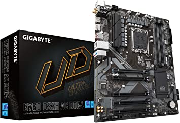 GIGABYTE B760 DS3H AC DDR4 (LGA 1700/ Intel/ B760/ ATX/ DDR4/ M.2/ PCIe 4.0/ USB 3.2 Gen 2 Type-C/Realtek Wi-Fi/Realtek GbE LAN/Q-Flash Plus/PCIe EZ-Latch/Motherboard)