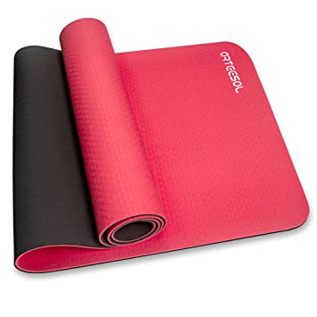 arteesol Yoga Mat, Non-Slip Exercise Mat Pollutant-Free TPE Material Fitness&Workout Mat with Carrying Strap for Yoga/Pilates/Exercises/Gymnastics -183 x 61 x 0.6 cm-10 Colors