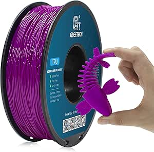 Geeetech 95A TPU Filament 1.75mm, Soft Flexible Consumables for 3D Printer, Dimensional Accuracy  /- 0.03 mm,1KG (2.2lbs) Spool (Purple)