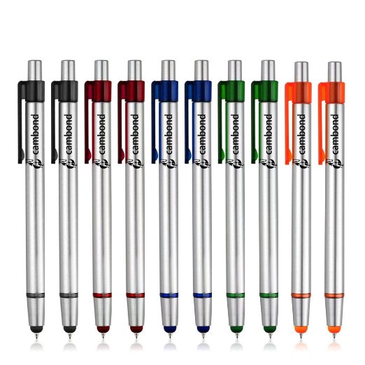 Stylus Pens, Cambond 10 Pieces 2 in 1 Click Stylus & Ballpoint Pen for Touch Screens, iPhone, iPhone 7, Samsung, Tablet, All Capacitive Touch Screen Device (2 X Orange/Green/Blu/Red/Black) (10 Pack)