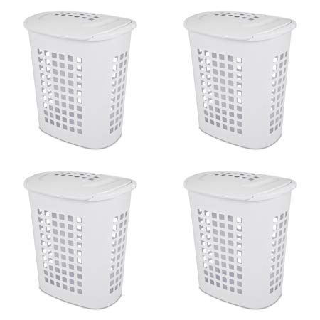 STERILITE 2.3 Bushel Laundry Hamper- White (4 Units)