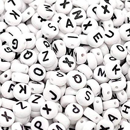 Garment Beads - 400pcs White Alphabet Letter Round Beads Acrylic DIY Jewellery Making Accessories For Drop Ship