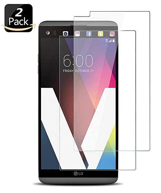 LG V20 Screen Protector[2 Pack],AkoaDa 9H Hardness Anti-Scratch Anti-Fingerprint Premium HD Clear Ballistic Glass Case Friendly with Lifetime Replacement Warranty