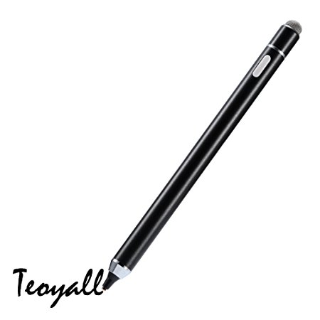 Active Stylus Pen, TEOYALL Rechargeable 1.8mm Fine Point Copper Tip Capacitive Digital Stylus Pen for iPhone, iPad pro, Samsung, Tablets, Android and other Capacitive Touch Screen Devices (Black)