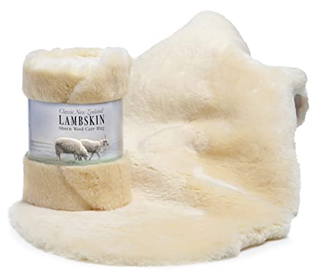 New Zealand Lambskin for Baby,100% Natural and Luxuriously Soft Shorn Wool, Soothing Comfort Year Round (Size XL), by Desert Breeze Distributing