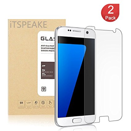 [2-Pack] Samsung Galaxy S7 Tempered Glass Screen Protector, Itspeake [3D Touch Compatible][9H Hardness][HD Clear][Anti-Scratch] Screen Protector for Galaxy S7