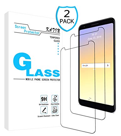 KATIN Google Pixel 3A XL Screen Protector - [2-Pack] (Japan Tempered Glass) for Google Pixel 3A XL (6.0-inch) Screen Protector Easy to Install, Bubble Free with Lifetime Replacement Warranty