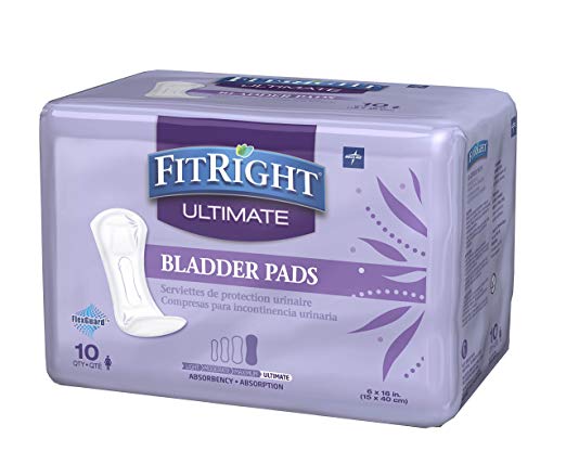 FitRight Incontinence Bladder Control Pads, Ultimate Absorbency Protection,  (10 Count)