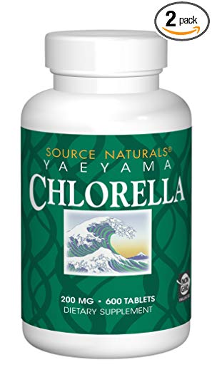 Source Naturals Yaeyama Chlorella, 200mg, 600 Tablets (Pack of 2)