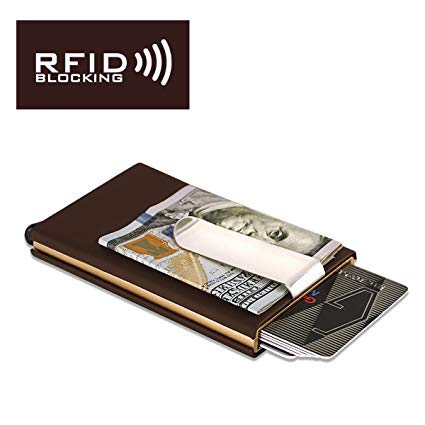 Money Clip Wallet Credit Card RFID Blocking Automatic Pop-up Slim Minimalist business metal wallet