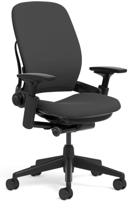 Steelcase Leap Task Chair: Adjustable Arms - No Headrest - Hard Floor Casters - Black