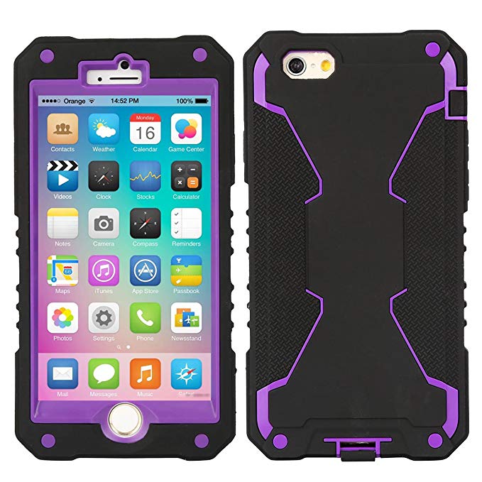 Shockproof iPhone 6S Case, iPhone 6 Case, JNTworld, Dual-Layer Scratch-Resistant Shock-Proof Bumper Case Protection Series For Apple iphone 6 6s£¨4.7 Inch£,BlackPurple